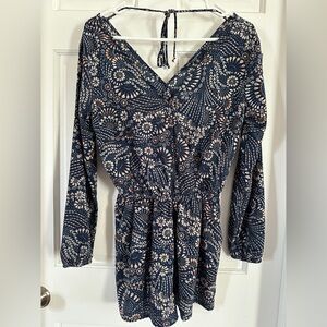 One Clothing Navy Floral Long Sleeve Romper